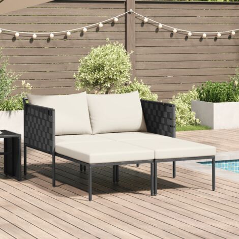 Transat avec coussins pour 2 personnes Anthracite 115x153x69,5 cm Acier vidaXL