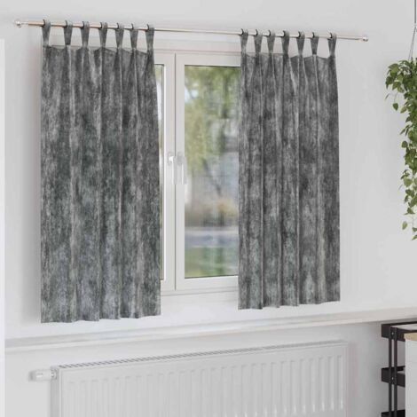 vidaXL  Velvet Curtains  with Curtains 2 pcs Grey 175 x 140 cm Velvet