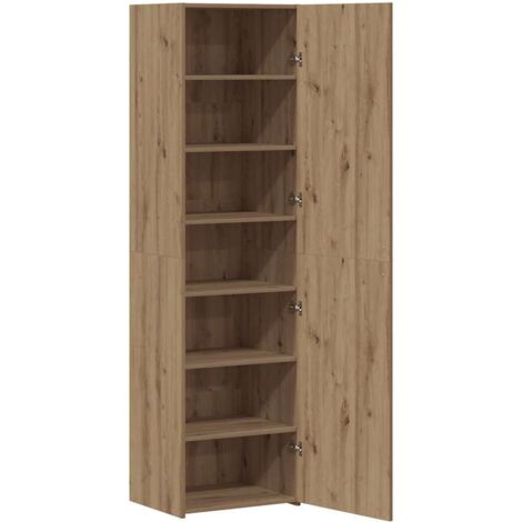Vidaxl – Buffet haut 2 pcs en chêne artisanal 50 x 42,5 x 185 cm – Design moderne – Capacité de rangement généreuse – Usage intérieur