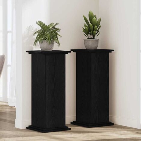 Support de Plante Chêne noir 33 x 33 x 100 cm Bois d'ingénierie vidaXL