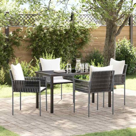 vidaXL Garden Dining Set 5 pcs Brown and Black PE Rattan (1/5)