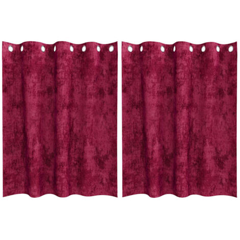 vidaXL Rideaux en velours 2 pcs Bordeaux 140 x 140 cm Velours