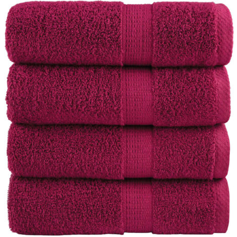 Serviettes de toilette premium SOLUND 4 pièces Bordeaux 30 x 30 cm 600 g/m² vidaXL