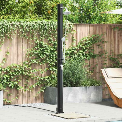 Vidaxl – Douche solaire extérieure noir 217 cm – PVC et aluminium résistants aux UV – Installation facile – Système de chauffage solaire
