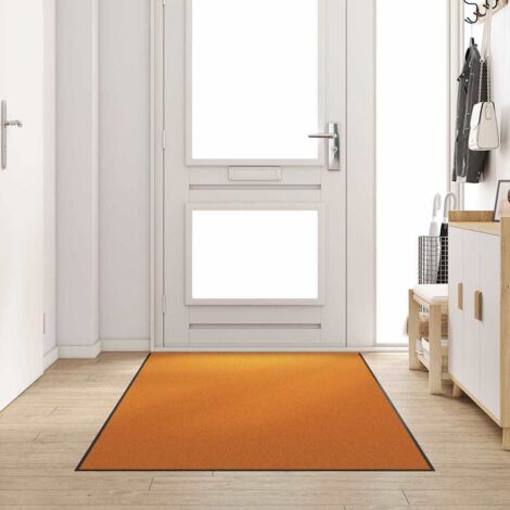 Tapis d'entrée Orange et Noir 120 x 250 cm Polyamide et PVC vidaXL
