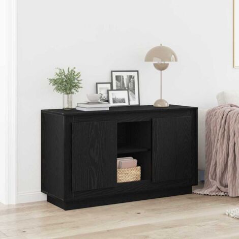 Vidaxl – Buffet en bois d'ingénierie noir 102 x 35 x 60 cm – Design moderne avec rangement optimisé – Parfait pour salle à manger ou salon