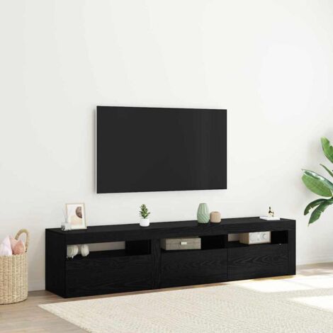 vidaXL Meuble TV 2 pcs Chêne noir 180 x 35 x 40 cm Bois d'ingénierie (1/5)