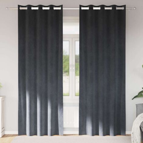vidaXL  Blackout Curtains  2 pcs Light Grey 140 x 260 cm Velvet