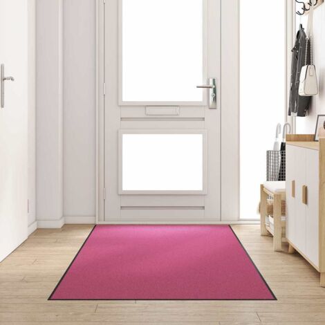 Tapis d'entrée Autre Rose et Noir 120 x 300 cm Polyamide et PVC vidaXL