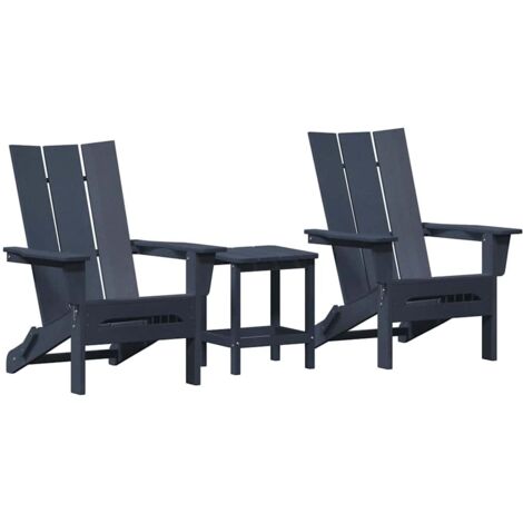 vidaXL Chaise de jardin 3 pcs Bleu marine 80.5 x 74.5 x 92 cm (1/5)