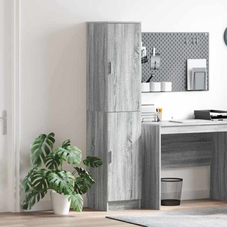 Vidaxl – Highboard Sonoma gris 35 x 39 x 168 cm – Bois d'ingénierie – Avec porte – Assemblage facile – Rangement élégant pour salon contemporain
