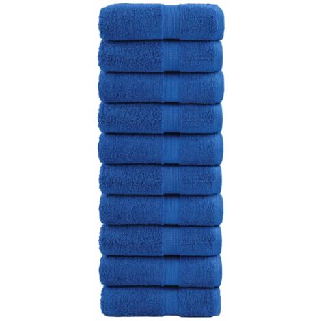 vidaXL Premium Guest Towels "SOLUND" 10 pcs Blue 30x50 cm 600 gsm