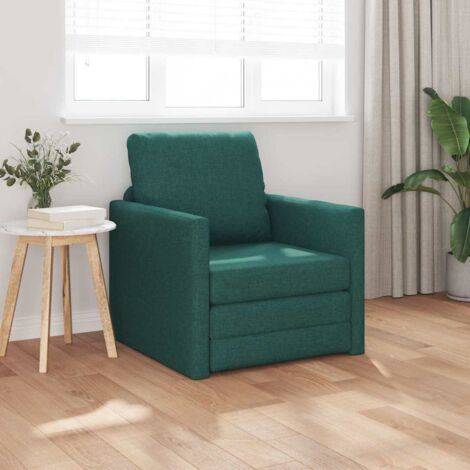 vidaXL Canapé-Lit Vert foncé 74 x 77 x 81 cm tissu