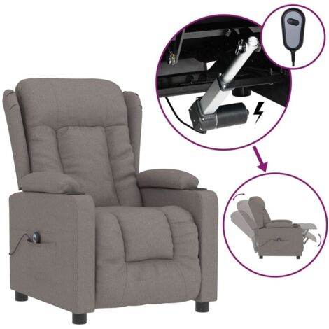 Fauteuil inclinable électrique Taupe Tissu vidaXL