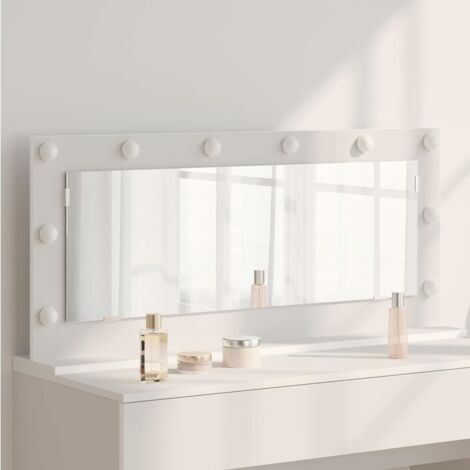 Miroir de vanité Blanc 100 x 45 x 18 cm Verre et bois composite vidaXL (1/5)
