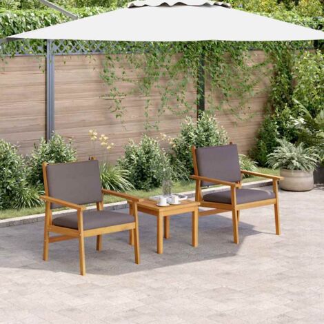 Chaise de jardin avec coussin 2 pcs Marron Bois d'acacia massif vidaXL