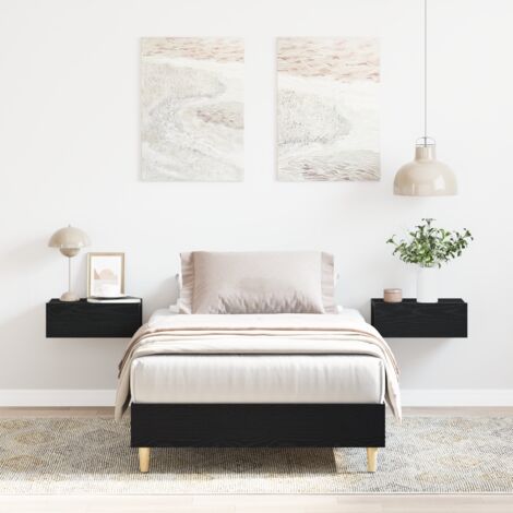 vidaXL Cadre de lit Chêne noir 203 x 93 x 25 cm Bois d'ingénierie (1/5)