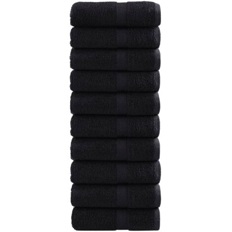 Serviettes d'invité de qualité supérieure SOLUND 10 pcs noir vidaXL