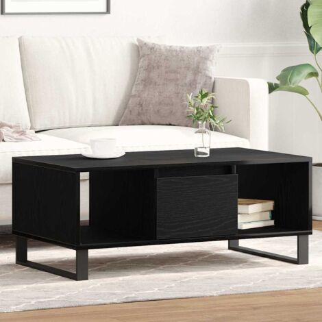 vidaXL Table basse Chêne noir 90 x 50 x 36.5 cm Bois d'ingénierie (1/5)