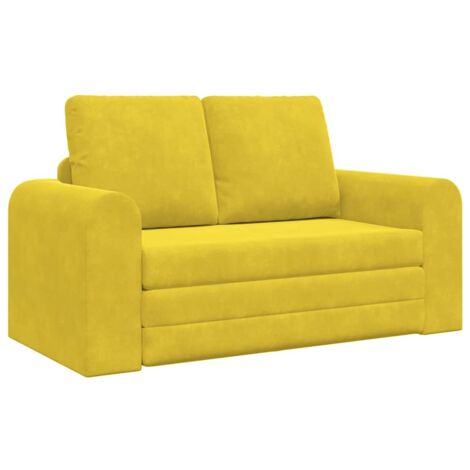 vidaXL Canapé-Lit Jaune 148 x 71 x 83 cm Velours (1/5)