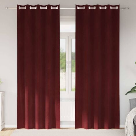 Rideaux 2 pcs Rouge bordeaux 140 x 245 cm Velours vidaXL