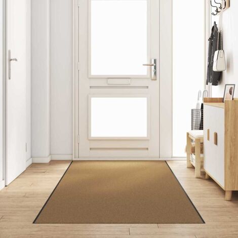 Tapis d'entrée Crème et noir 120 x 350 cm Polyamide et PVC vidaXL