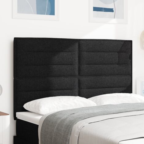 vidaXL Tête de lit Design Lines Noir 140 cm Tissu