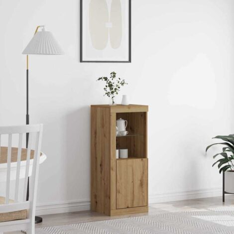 vidaXL Buffet LED Chêne artisanal 41 x 37 x 100 cm Bois d'ingénierie (1/5)