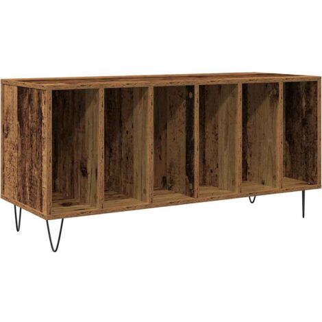 Meuble à vinyles avec étagère chêne artisanal 100 x 38 x 48 cm vidaXL