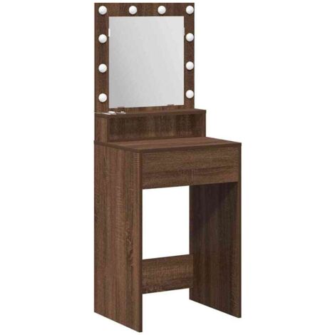 vidaXL Table de Toilette Chêne brun 50 x 41 x 135 cm Bois d'ingénierie