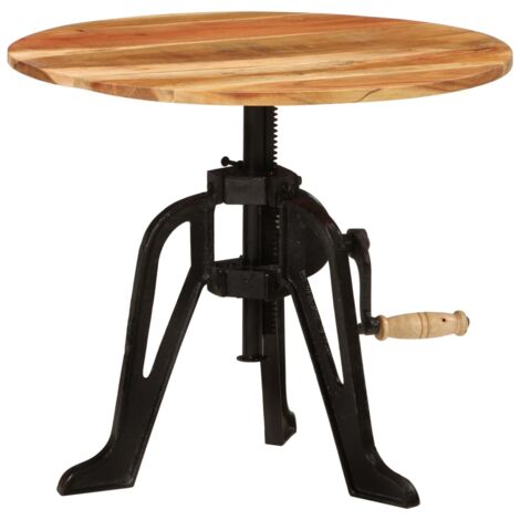 Table d'appoint 60x(42-62) cm Bois massif d'acacia et fonte vidaXL