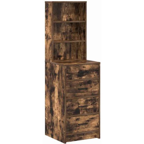 Haut Armoire Chêne fumé 40x41x135 cm Bois d'ingénierie vidaXL