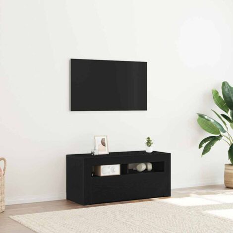 vidaXL  TV Cabinet  Black Oak 90 x 35 x 40 cm Engineered Wood (1/5)