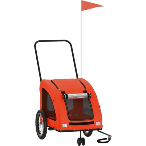 Remorque de vélo pour animaux de compagnie orange vidaXL