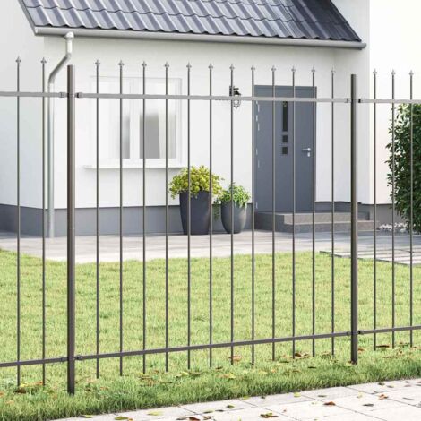 Vidaxl – Clôture de jardin en acier peint par poudre 1.7x1.5 m – Résistante aux intempéries – Design industriel pour extérieur – Assemblage requis