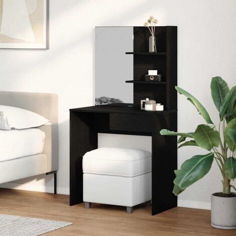 Table de Toilette avec tiroir Chêne noir 74.5 x 40 x 141 cm vidaXL