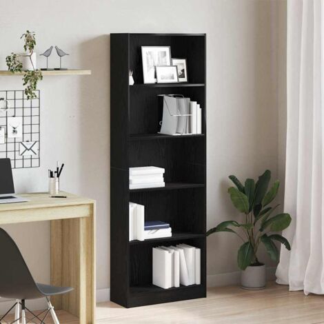 Vidaxl – Bibliothèque chêne noir 60 x 24 x 176 cm – Bois d'ingénierie – Style moderne pour salon ou bureau – Montage facile avec instructions