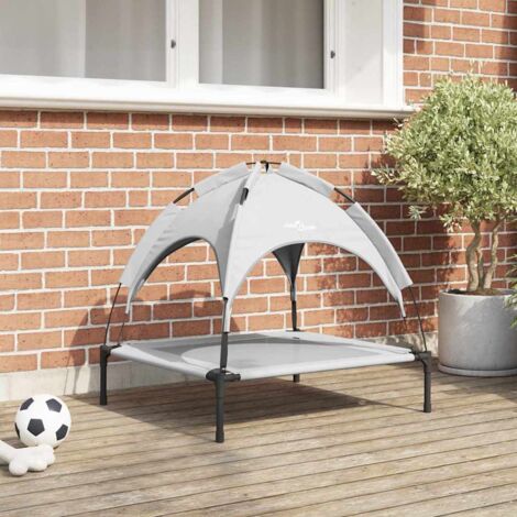 vidaXL Lit pour Chien Gris Argenté 71 x 64 x 71 cm Acier