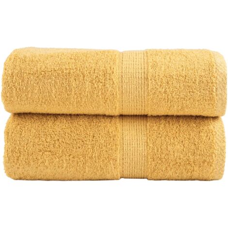 Serviettes d'invité de qualité supérieure SOLUND 2 pcs doré vidaXL