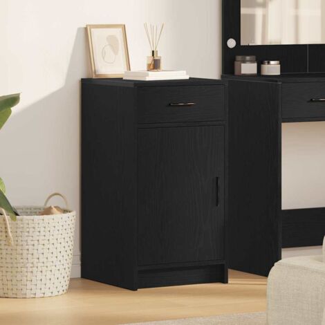 Vidaxl – Buffet moderne en bois d'ingénierie noir 40 x 40.5 x 75 cm – Design minimaliste avec tiroirs et étagères – Rangement efficace pour salon