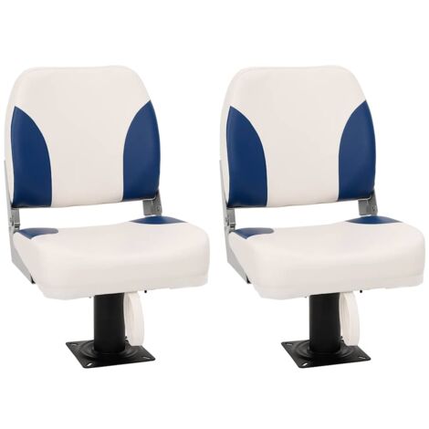 vidaXL Ensemble de sièges de bateau pliables 4 pcs bleu et blanc