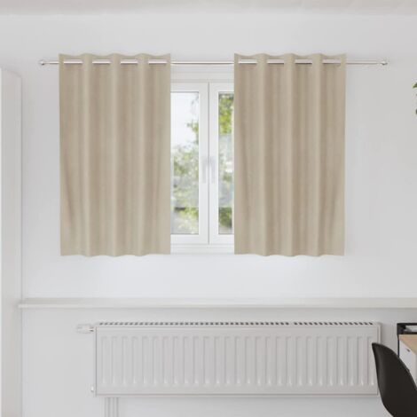 Rideaux avec des rideaux 2 pcs Crème 140 x 140 cm Velours vidaXL