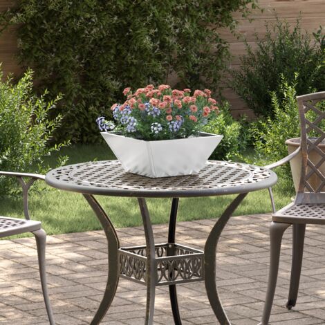 vidaXL Cache-pot de jardin Argent 35 x 35 x 15 cm Acier galvanisé (1/5)