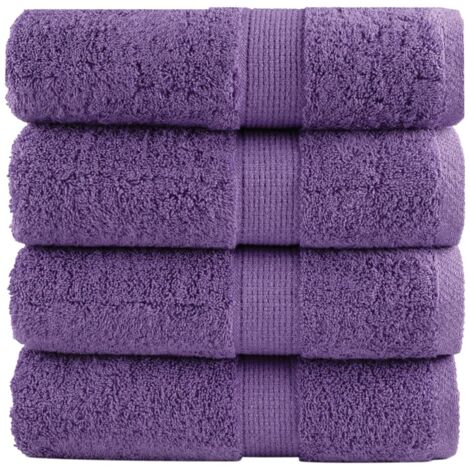 vidaXL Serviettes de visage de qualité supérieure SOLUND 4 pcs violet