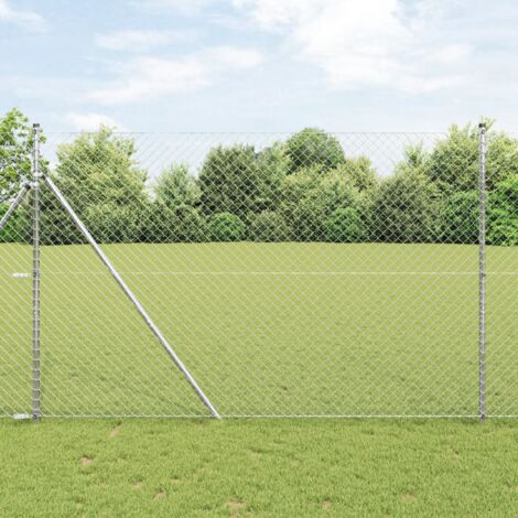 Clôture en treillis métallique Argent 10 x 1.6 m vidaXL