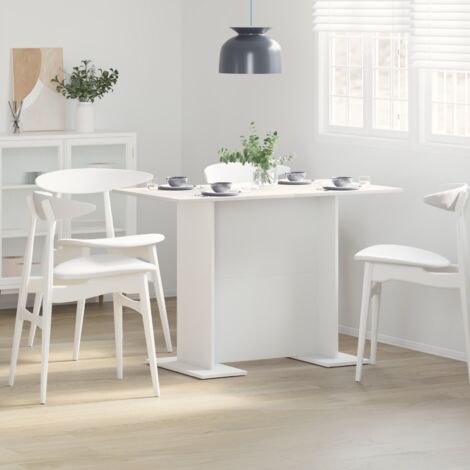 Vidaxl – Table de salle à manger rectangulaire blanche 110 x 60 x 75 cm – Bois d'ingénierie – Design minimaliste pour extérieur – Assemblage facile