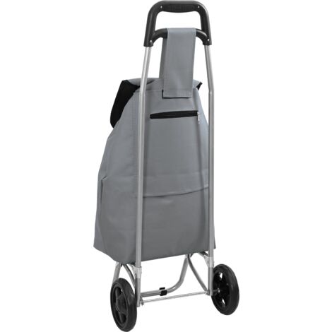 Vidaxl – Chariot de courses pliable en aluminium – Tissu Oxford imperméable – Dimensions 35 x 28 x 92 cm – Idéal pour courses et pique-niques