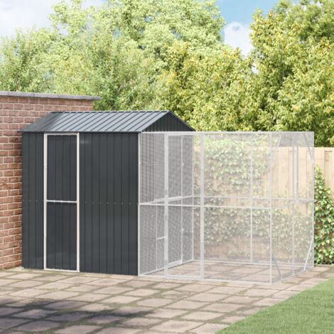Cage pour oiseaux Anthracite 418 x 210 x 247 cm Acier galvanisé vidaXL
