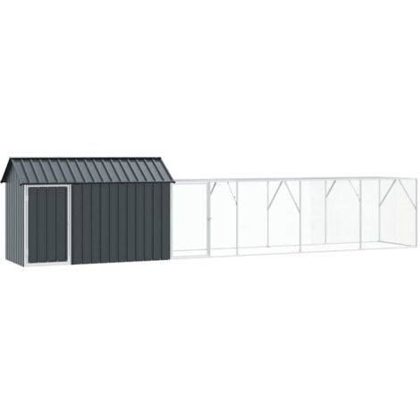 Cage pour oiseaux Anthracite 619 x 111 x 142 cm Acier galvanisé vidaXL