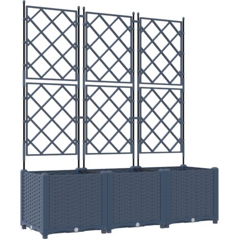 vidaXL Cache-pot de jardin 3 pc Gris 120 x 40 x 143 cm PP (1/4)